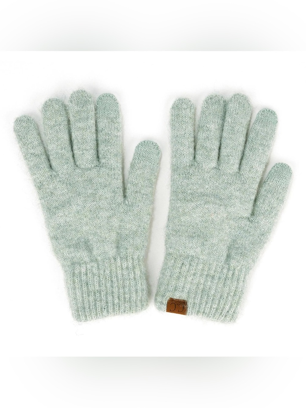C.C Heather Mint Super Soft Chenille Touchscreen Compatible Gloves